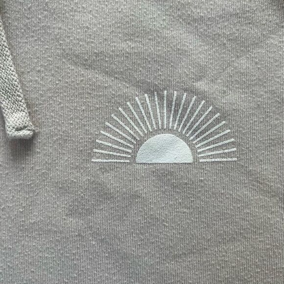 Beige Cropped Sunshine Hoodie - Picture 3 of 4